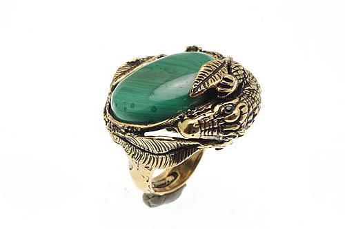 Кольцо с малахитом и сапфиром ALCOZER & J A88II24