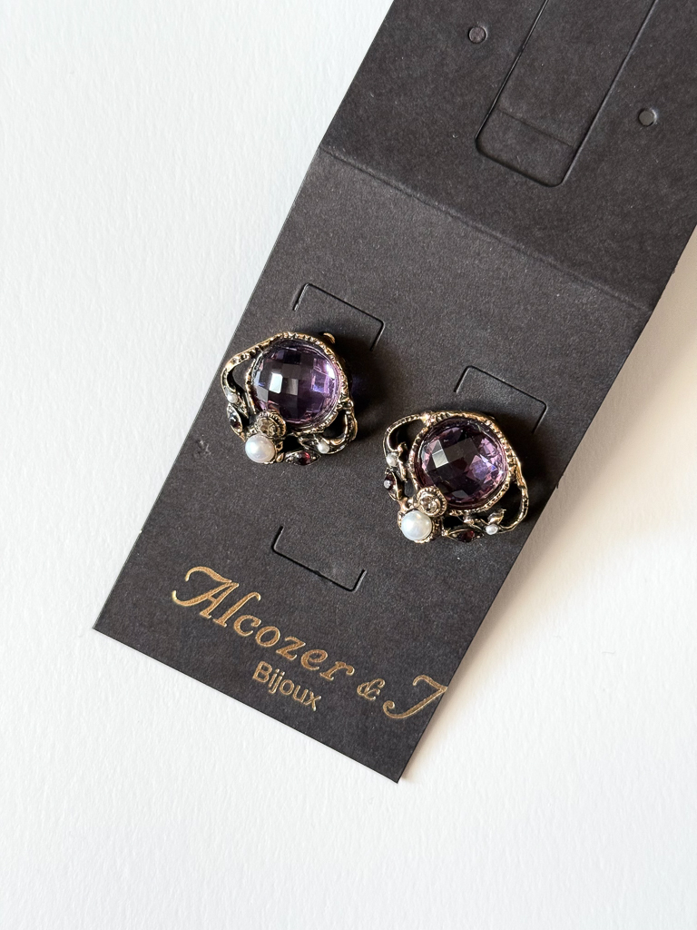 Серьги с аметистом, жемчугом и Swarovski ALCOZER & J O118CT24