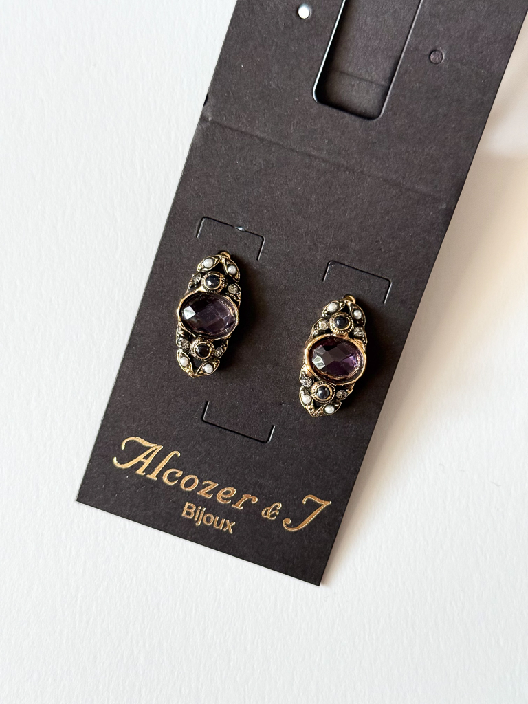 Серьги с аметистом, сапфиром и Swarovski ALCOZER & J O78JE24