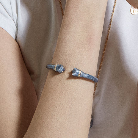 Браслет POLINA FIRENZE BR2649 Кот серый