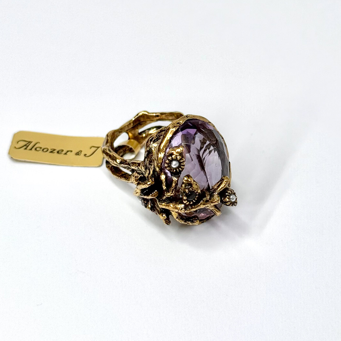 Кольцо с аметистом, сапфиром и жемчугом ALCOZER & J A128IV24