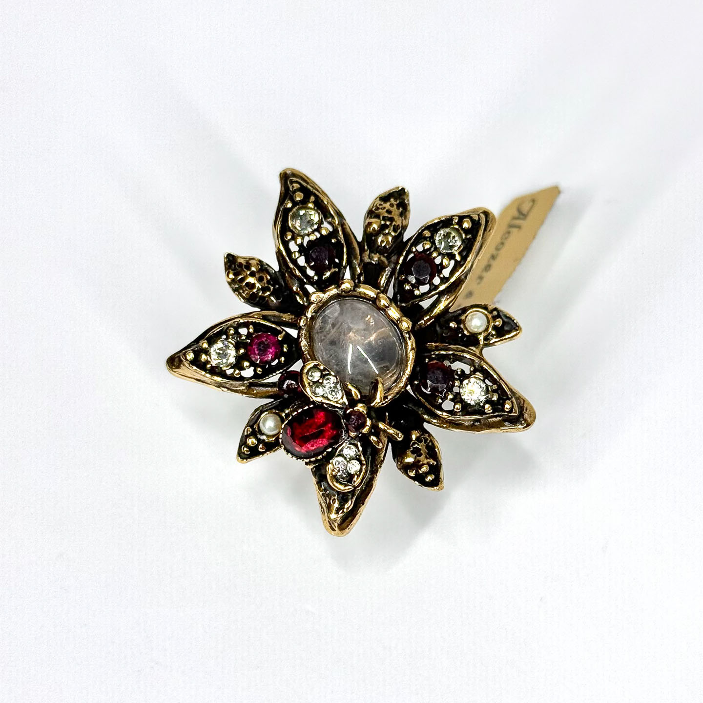 Кольцо с розовым кварцем, гранатом и Swarovski ALCOZER & J A78XW24