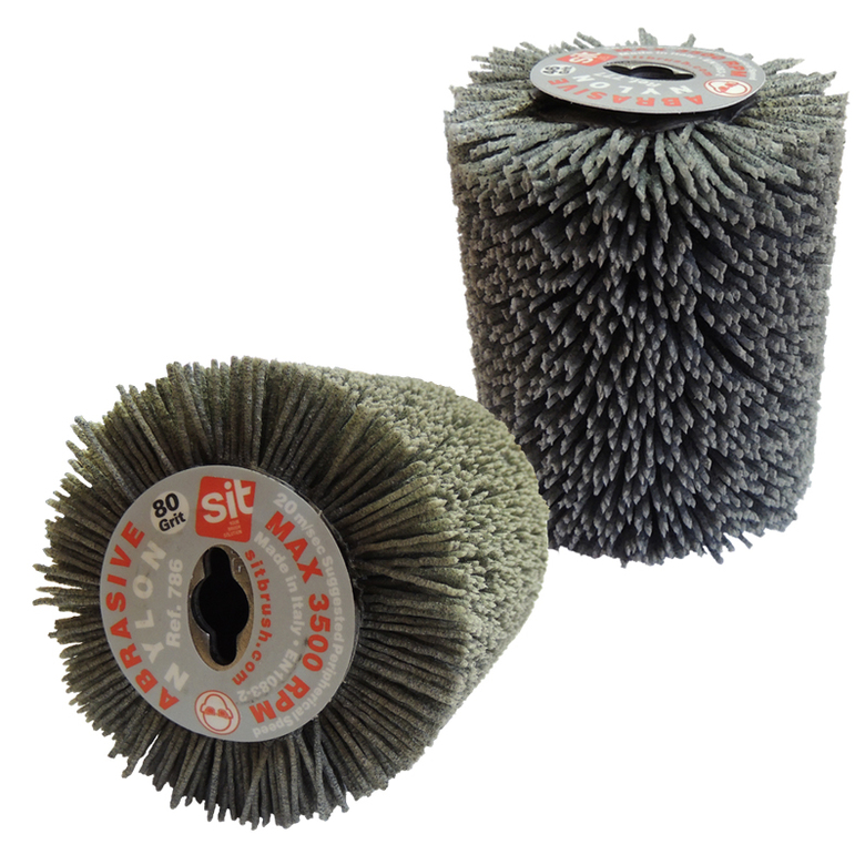 Щетка нейлоновая для Makita 9741 (Макита) спиральная, Д100*120*12,7, ворс полимер-абразив P46 P60