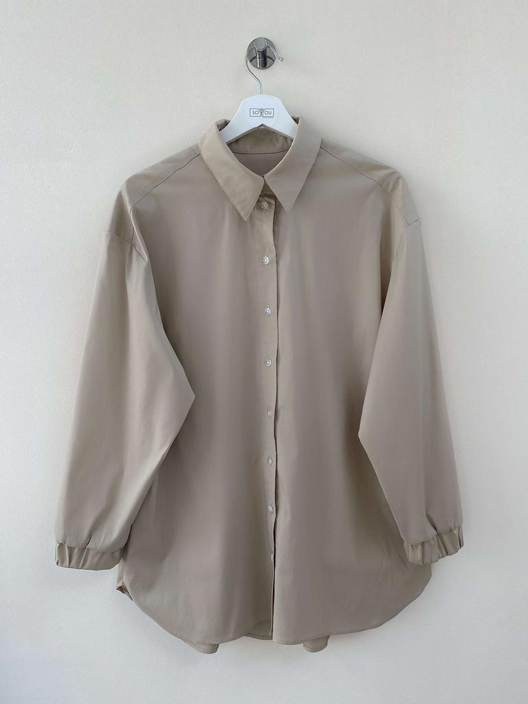 Рубашка оверсайз (бежевая)