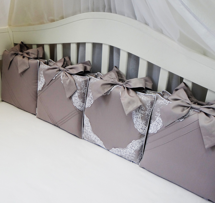 Комплект бортиков #223 цв.жемчужный/белый