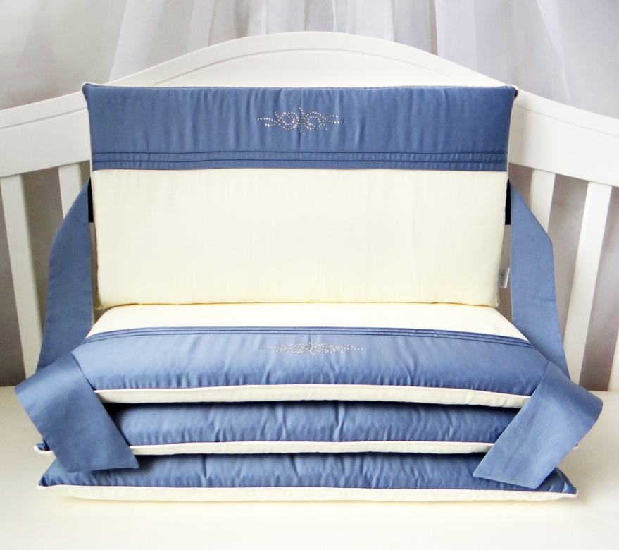 Комплект бортиков #218 цв.ванильный/серо-синий/кристалл