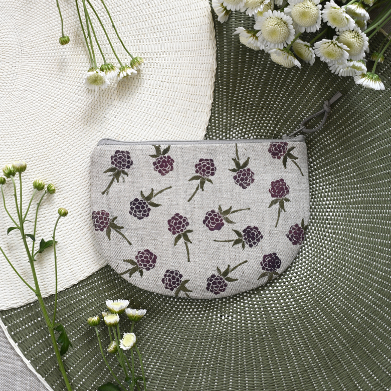 Coin Pouch Blackberries in half moon shape