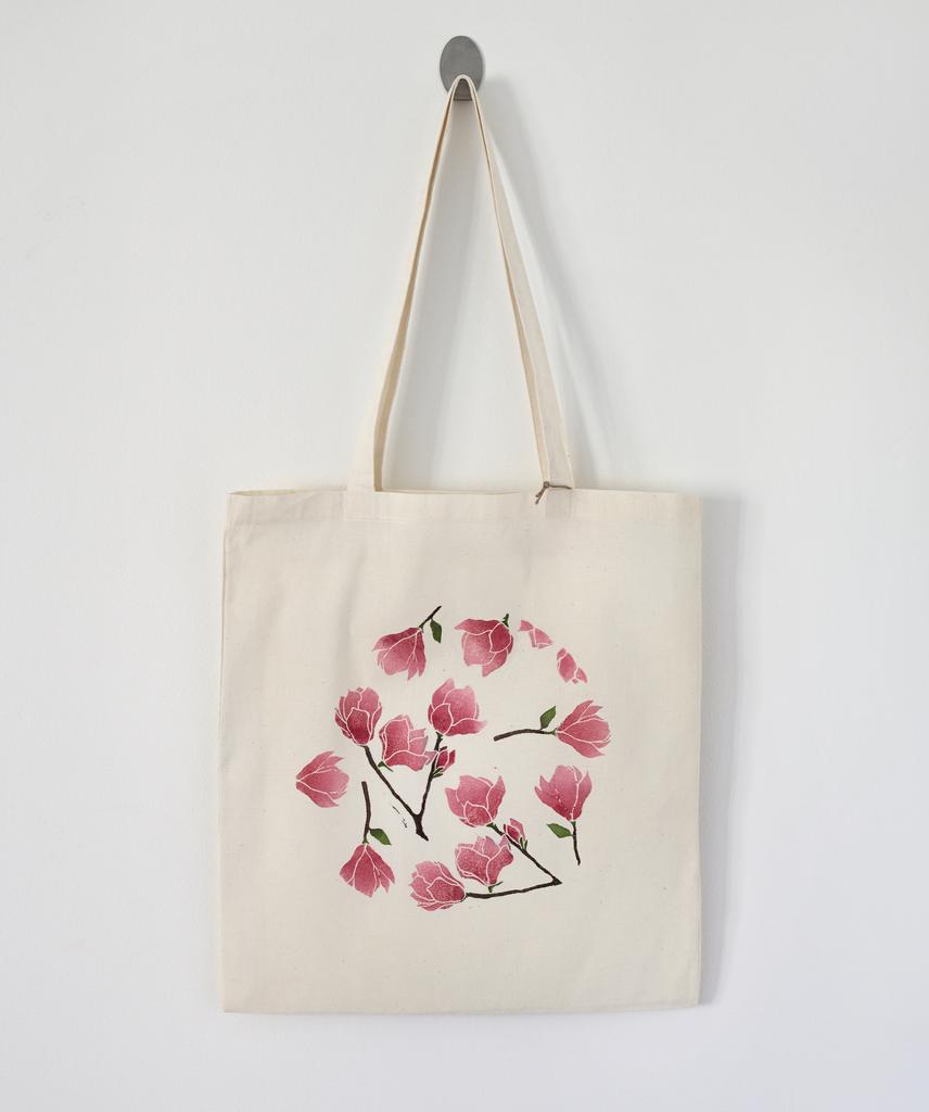 Shopping bag Magnolia in a circle