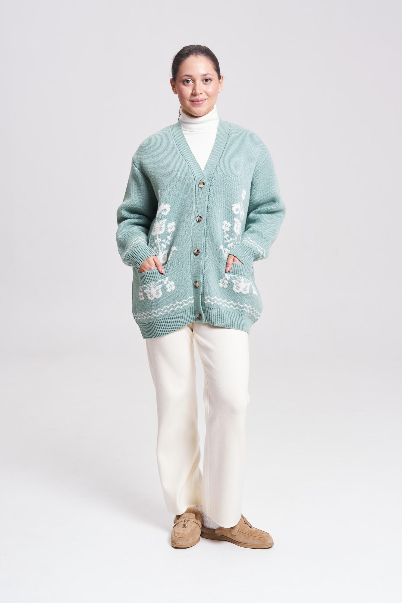 Кардиган "Древо жизни" мятный