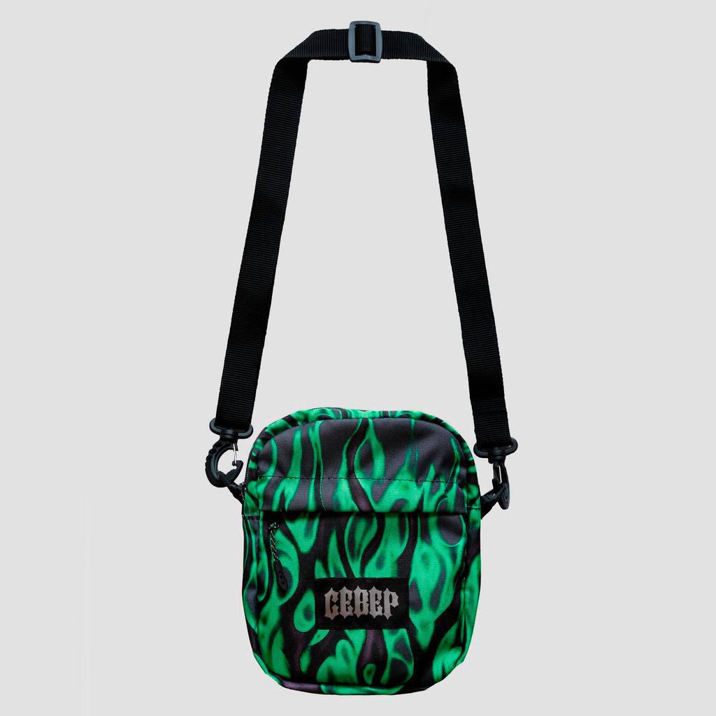 Сумка Север «ПЛАМЯ ЗЕЛЕНОЕ» черный