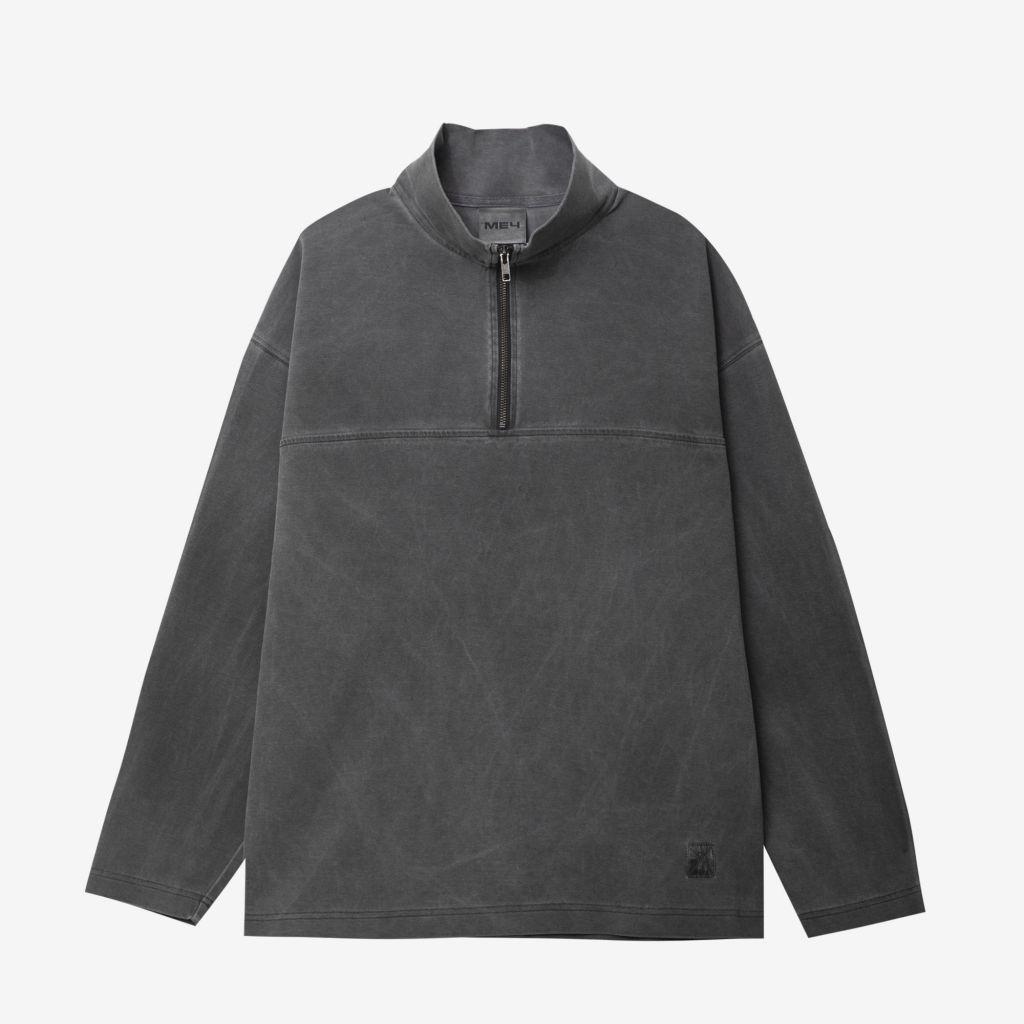 Толстовка Меч HALF ZIP GARMENT DYED Grey