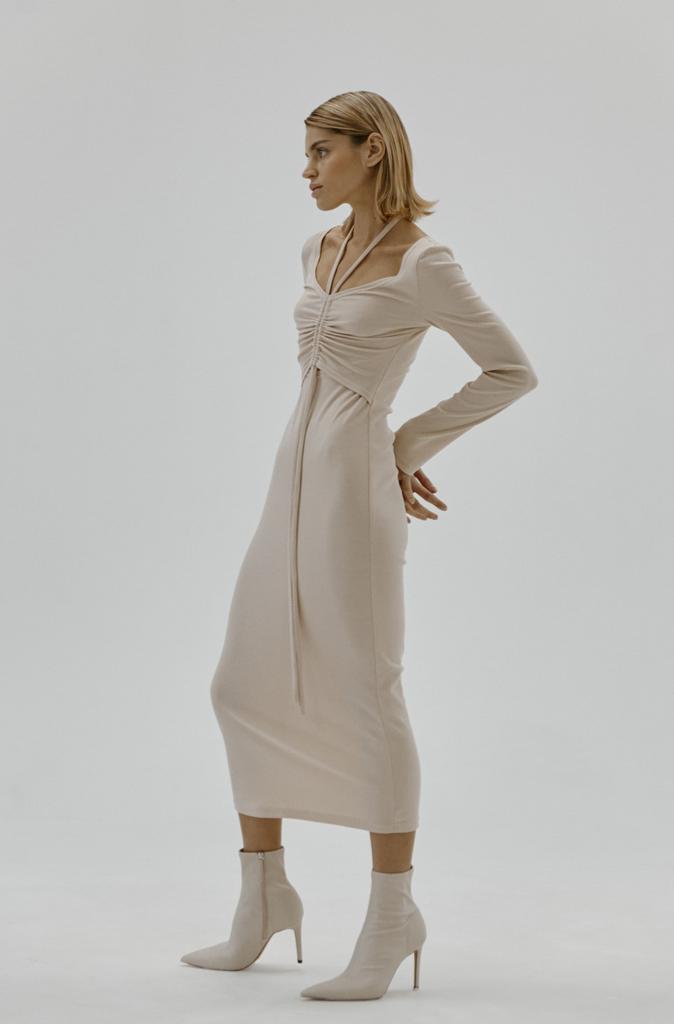Платье бежевое миди «CALM»
