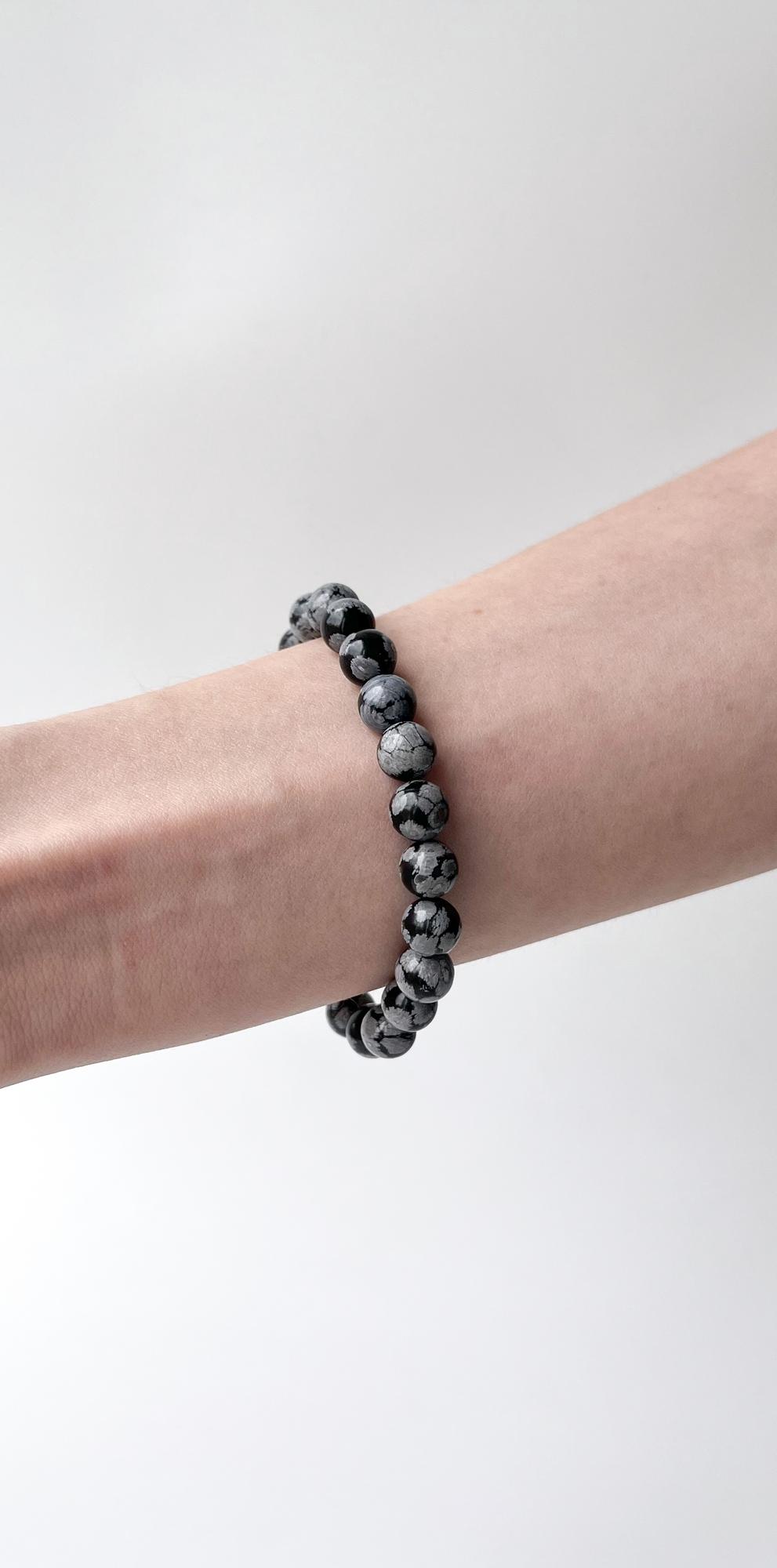 Браслет из снежного обсидиана