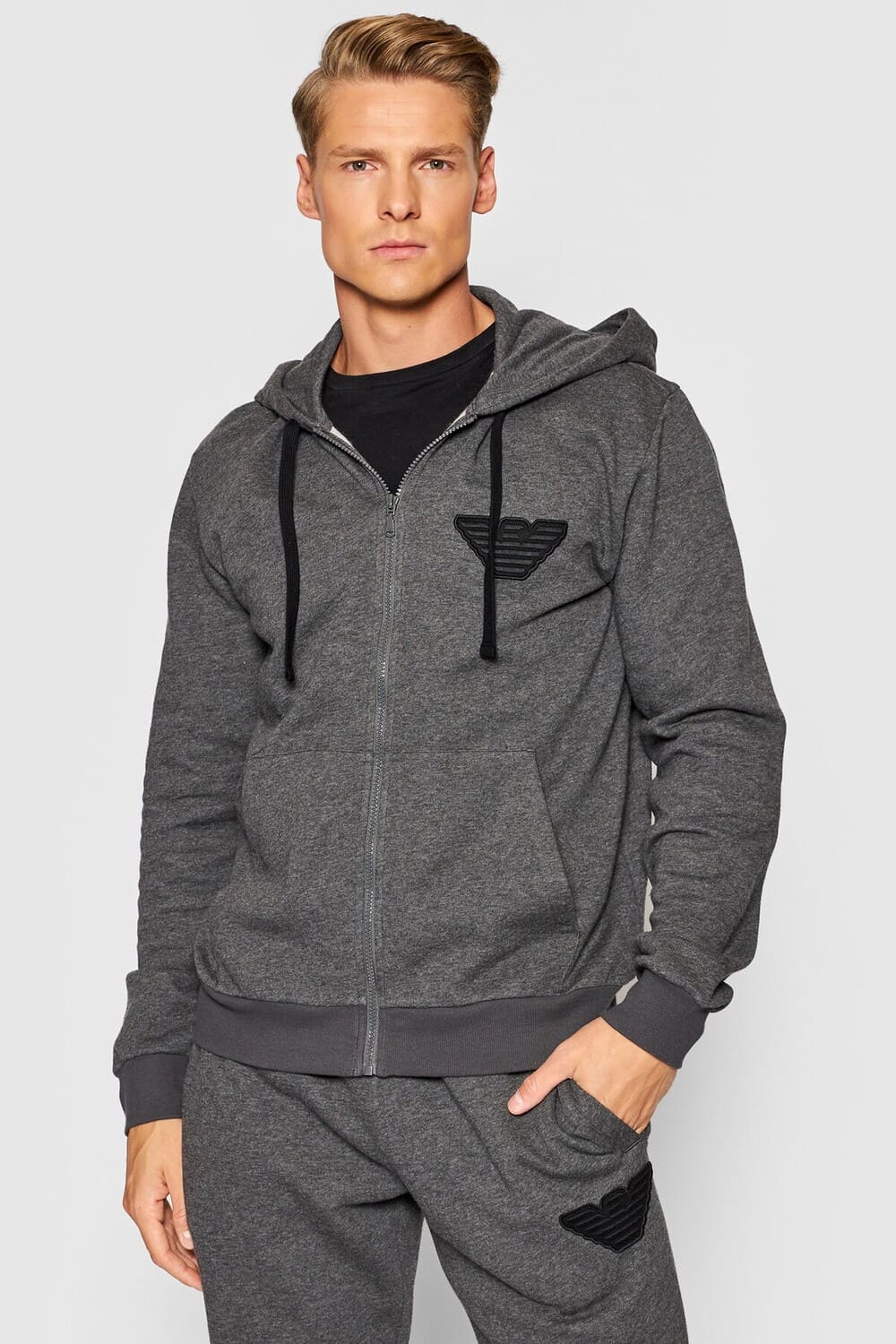 Мужской свитшот с капюшоном на молнии  Emporio Armani 111784 1A571