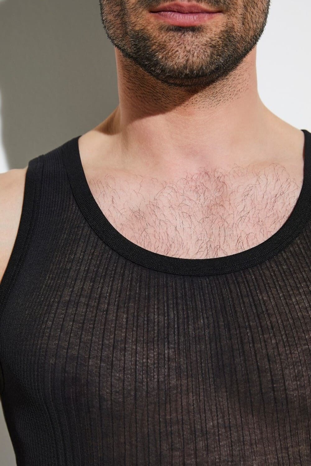 Мужская майка из хлопка в рубчик ришелье Zimmerli 207 1412