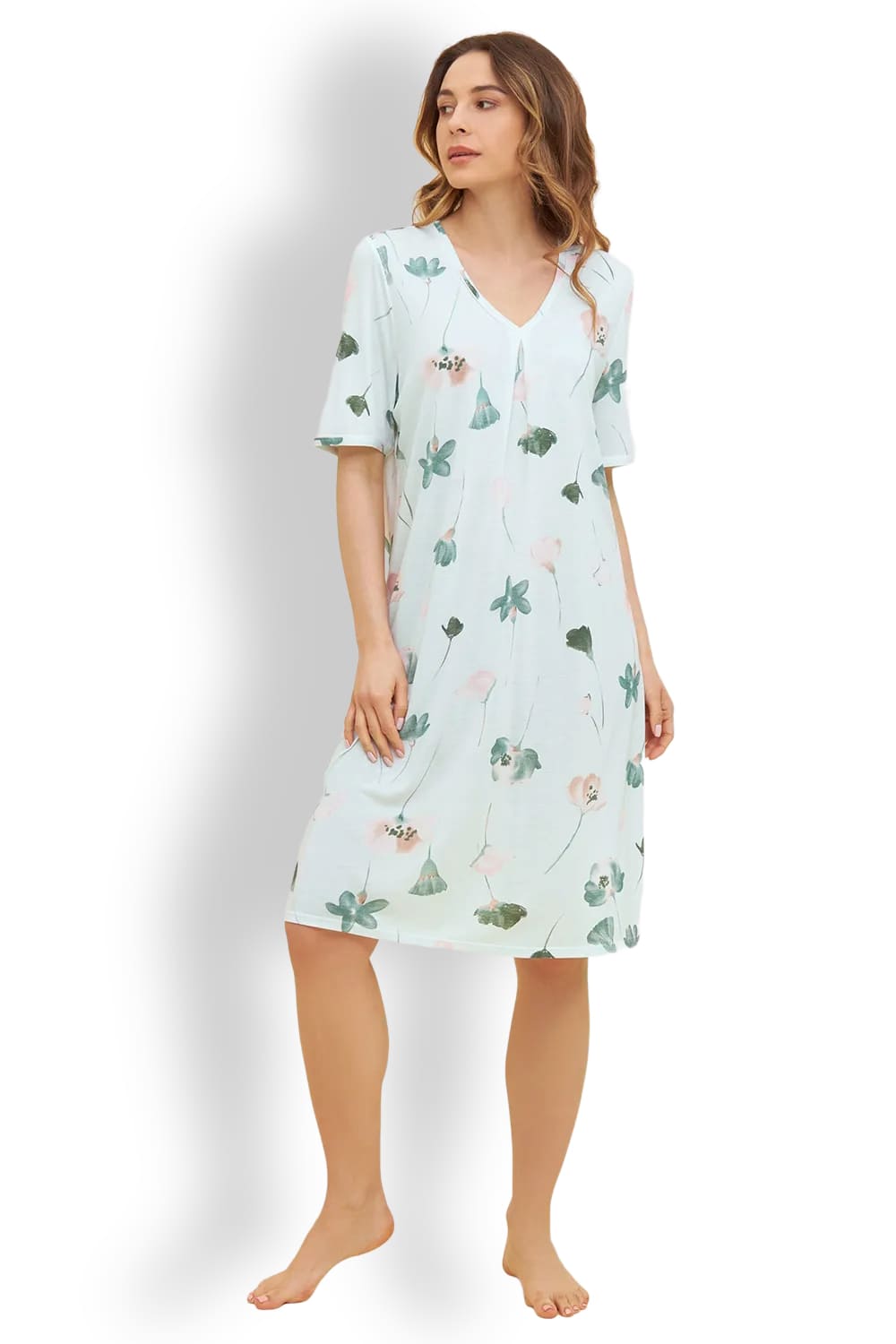 Ночная рубашка с акварельным принтом из модальной смеси FÉRAUD 3231121