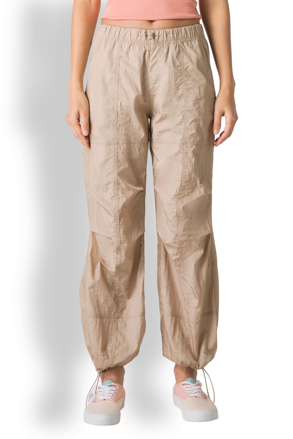 Женские брюки из нейлона с поясом на кулиске DEHA D02446