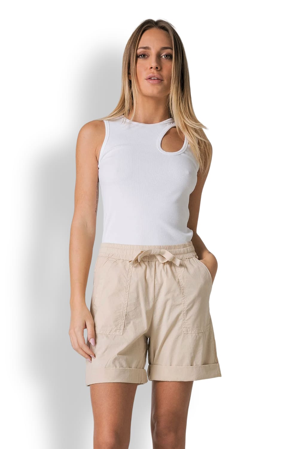 Женские шорты бермуды с эластичным поясом DEHA A00627