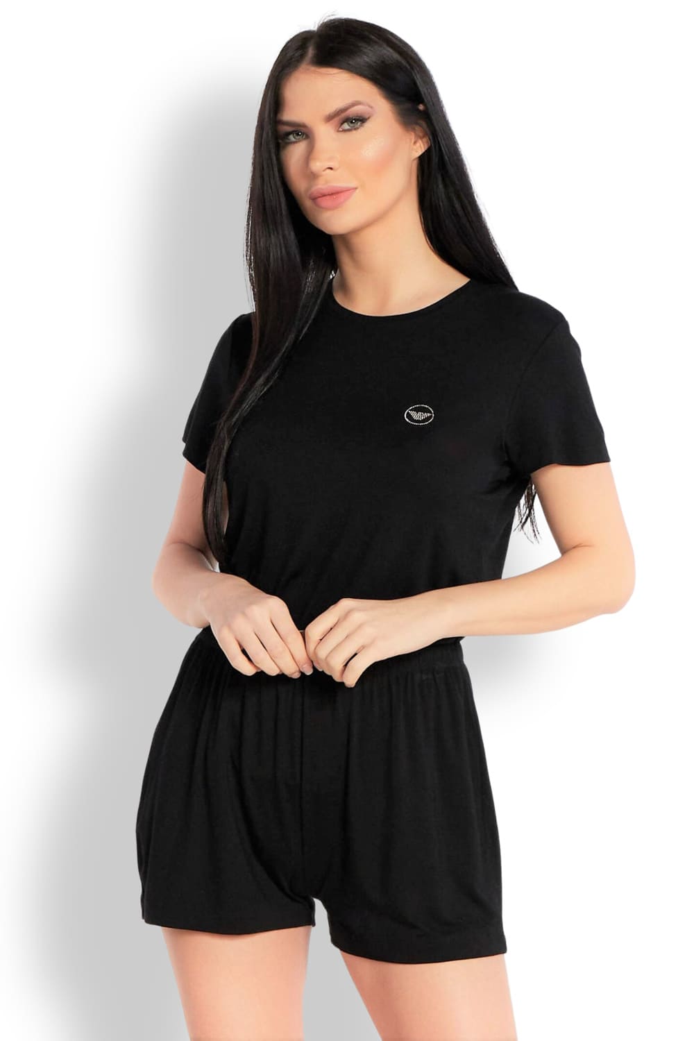 Пижамный комплект из вискозы (футболка и шорты) Emporio Armani 164678 4R224