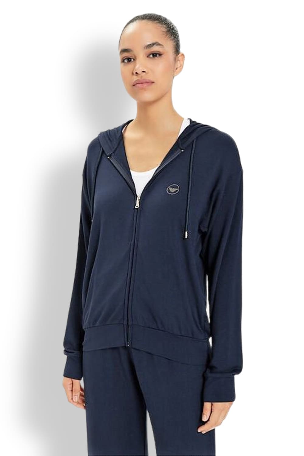 Женская толстовка с капюшоном на молнии из вискозы Emporio Armani 164761 4R272