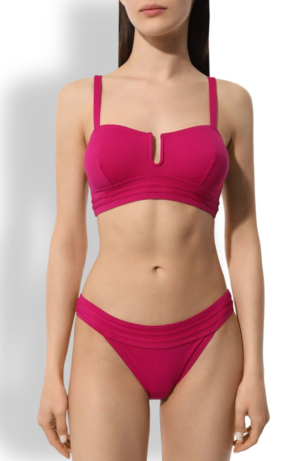 Купальник бандо с U-образным вырезом декольте D nu D 2528 SG/2526 CU