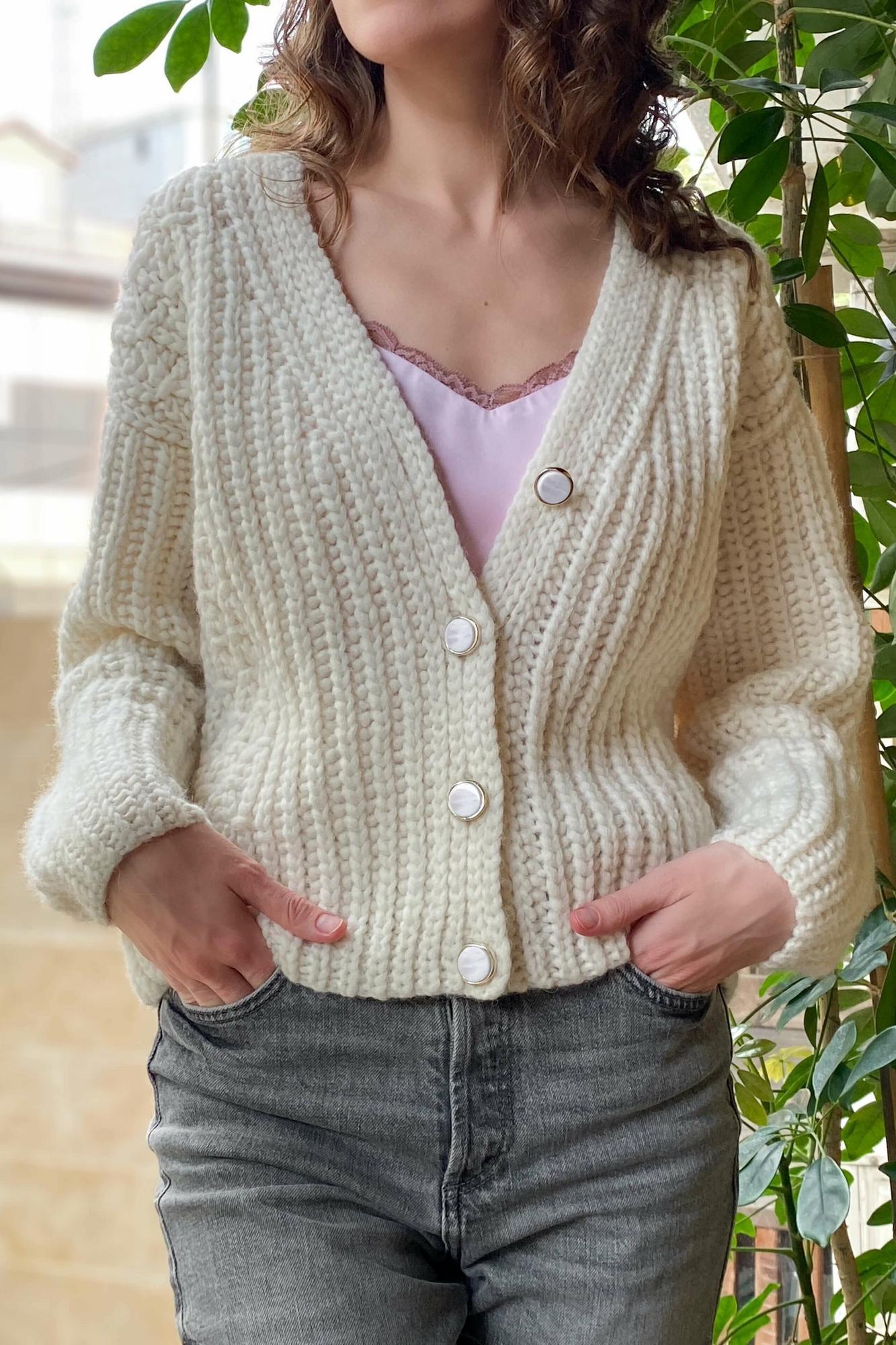 МК "Кардиган Must have" с аранами крючком