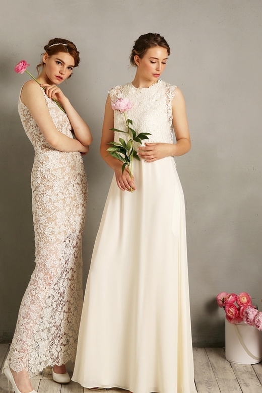 Элегантное свадебное платье Ницца из кружева-макраме