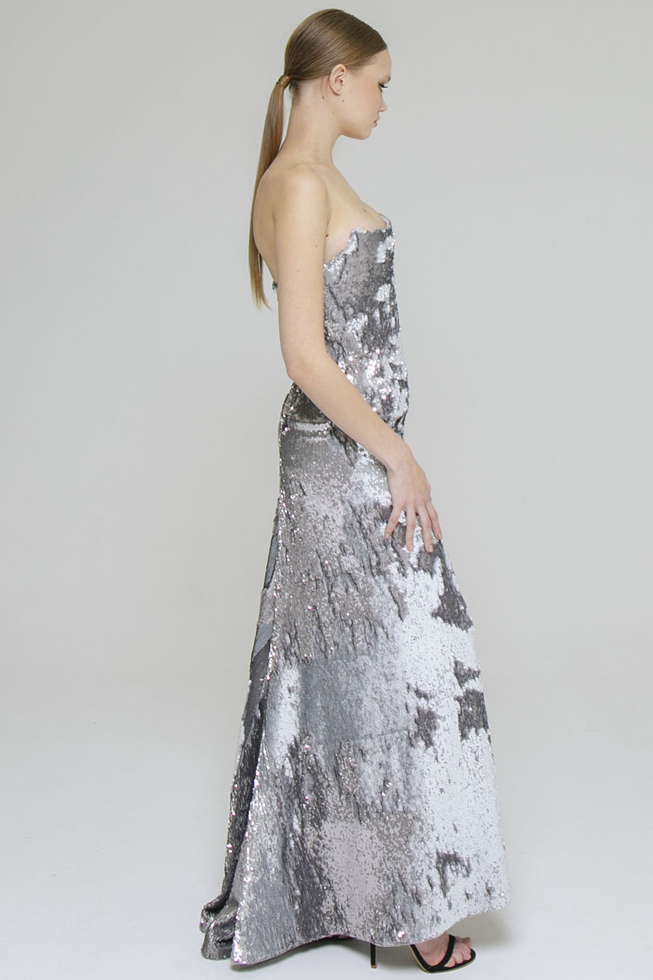 платье корсетное из пайеток