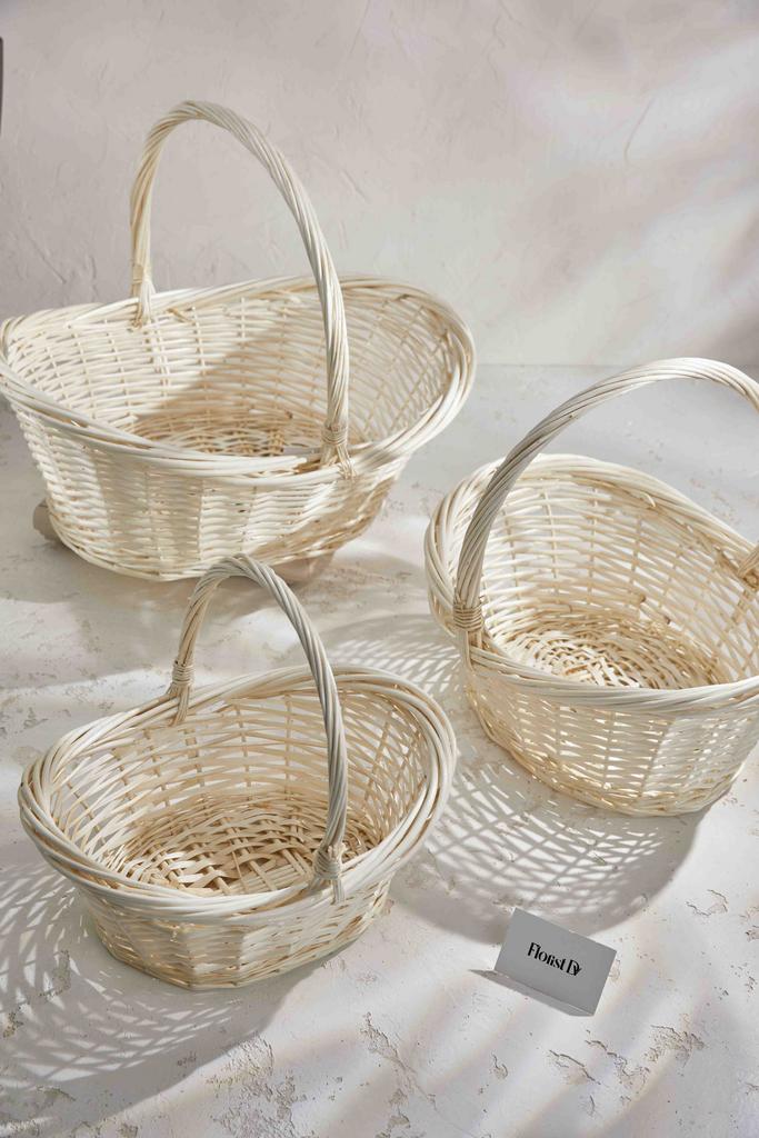 Набор корзин  лодочка (3шт.) - ГИГАНТ - Белые