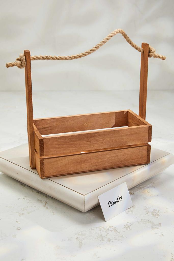 Ящик деревянный с канатной ручкой - Original - Коричневый