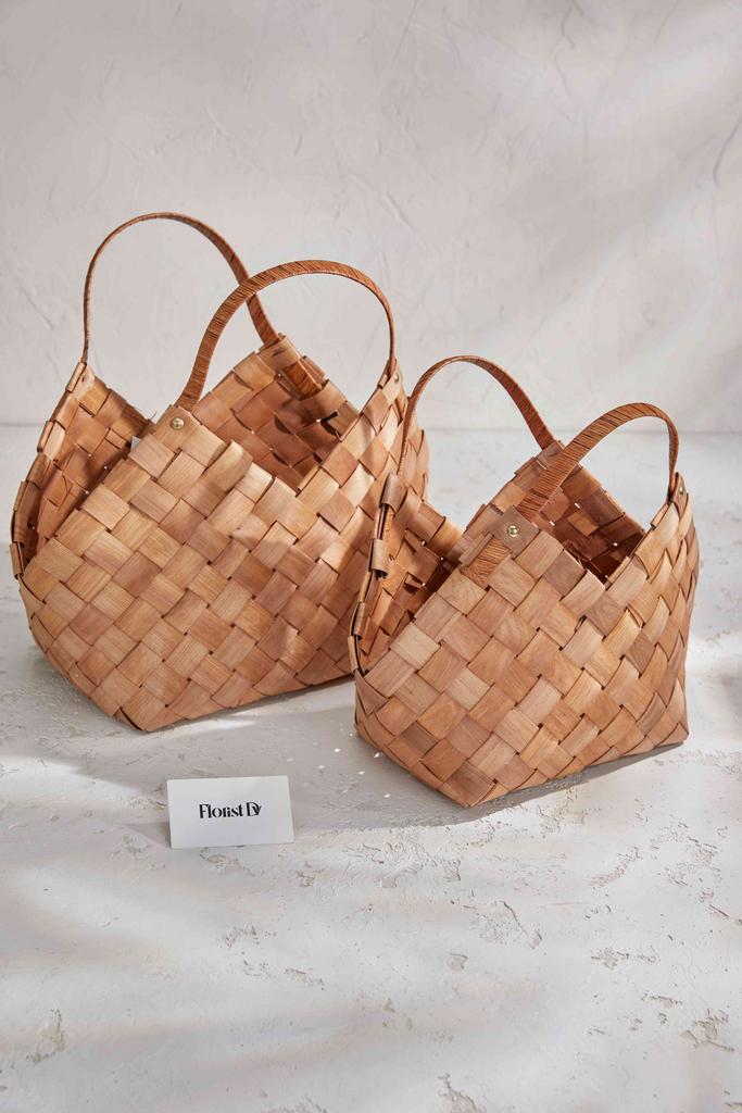 Набор корзин сумочек (2шт.) - V-плетение