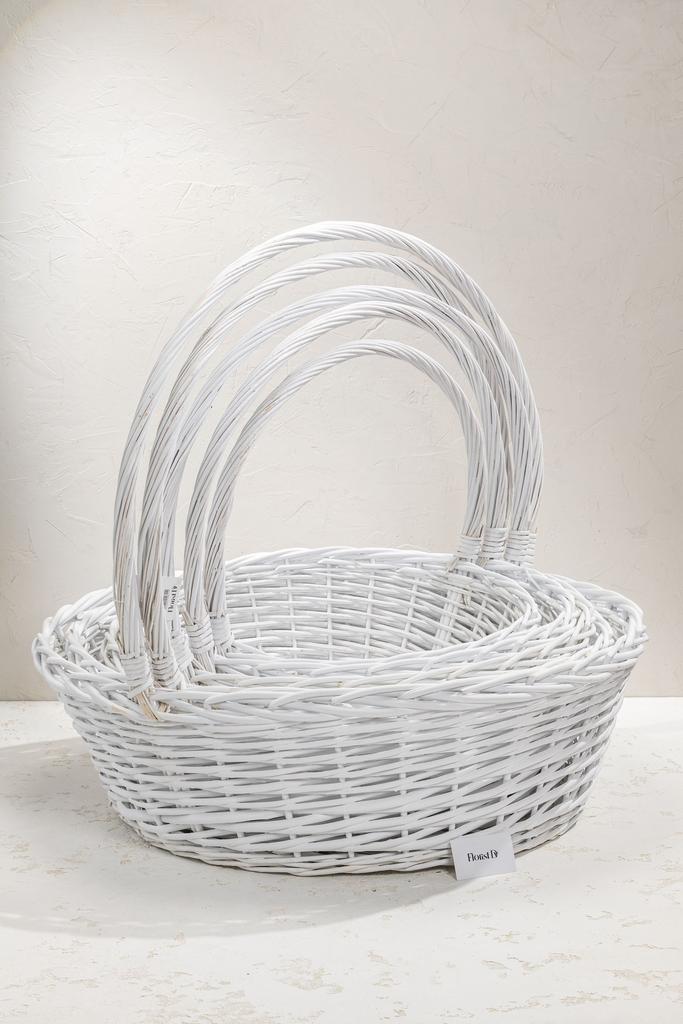 Набор круглых корзин (5шт.) - СУПЕР ГИГАНТ - Пыльно-белые