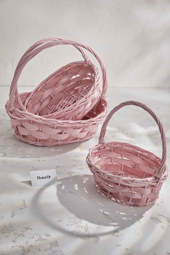 Набор корзин (3 шт) - Розовые