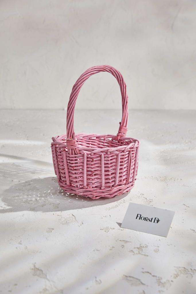 Круглая корзина - Розовая