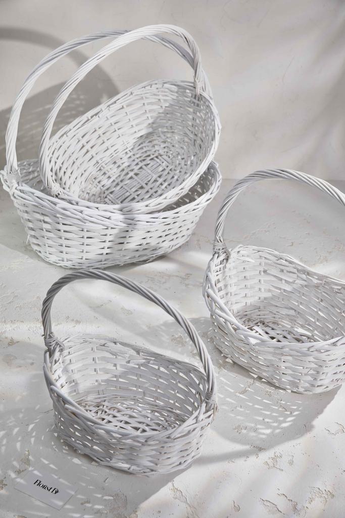 Набор корзин лодочки (4шт.) - Выбеленные