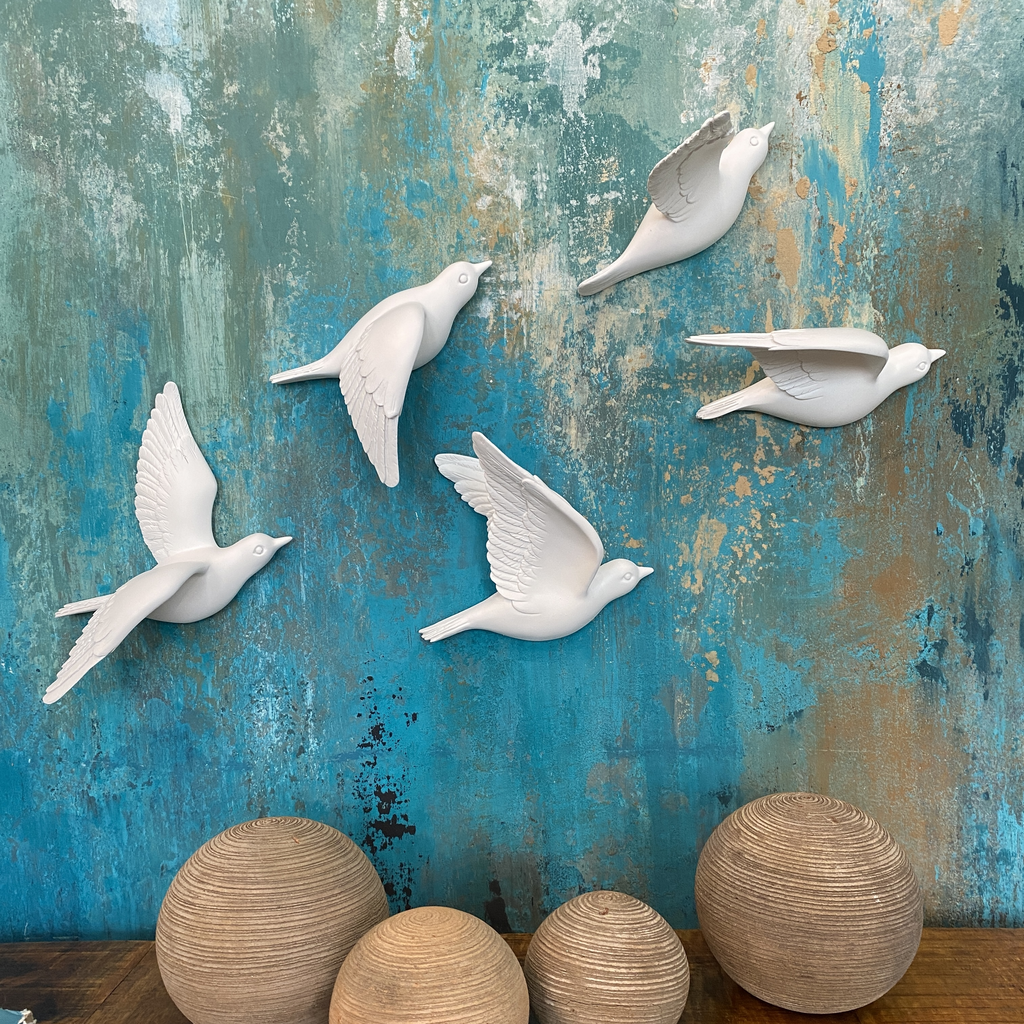 Настенный декор "3D Bird" (набор 5 шт, белый)