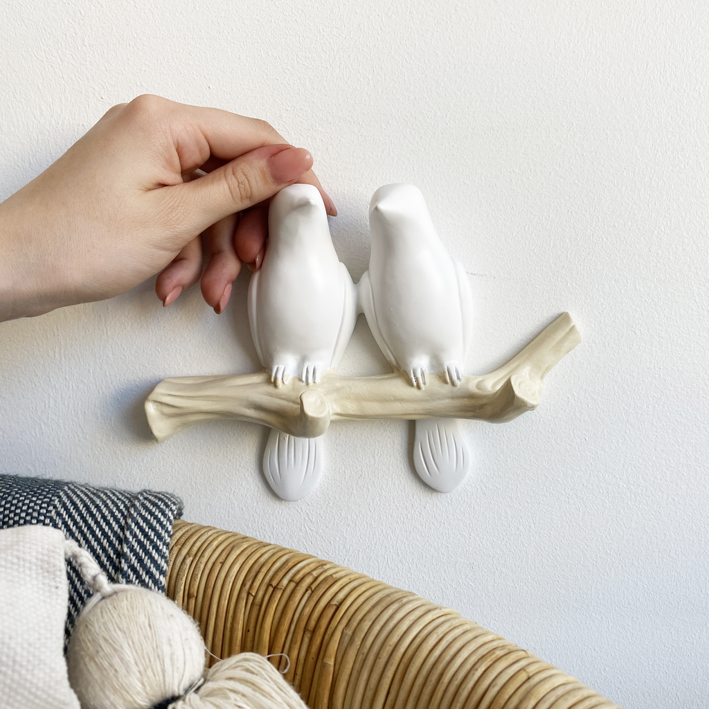 Настенный декор "Две птички" (оригинальный/белый)