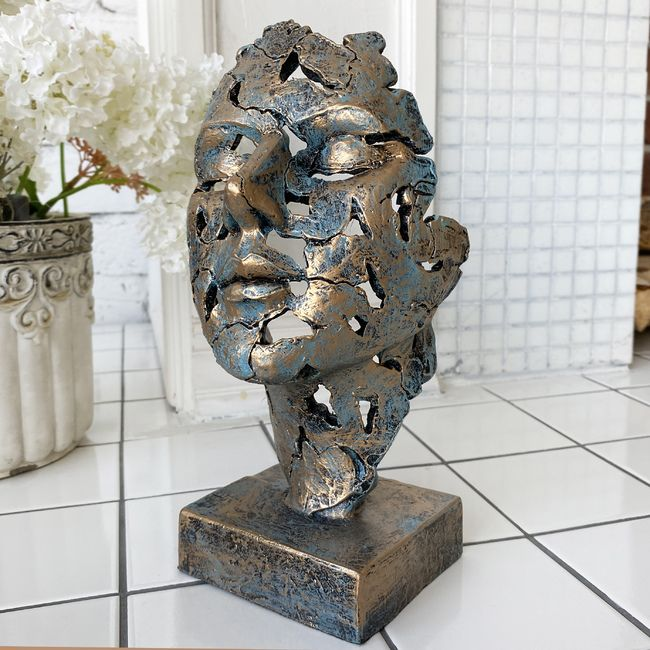 Статуэтка Женское лицо в абстрактном стиле (цвет Бирюза)