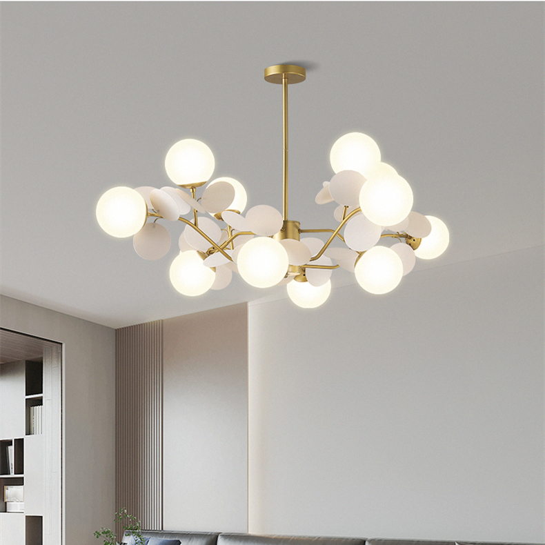 Люстра подвесная flowers white 10 balls warm, G9