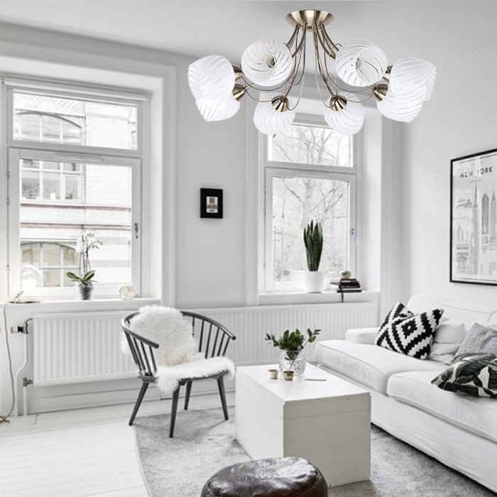 Потолочный светильник  39308K/8 AB+WT , E27, 60 Вт