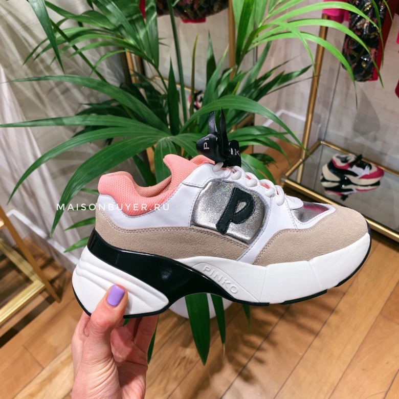 кроссовки Pinko Olivo 2 бело-розовые SH0001S