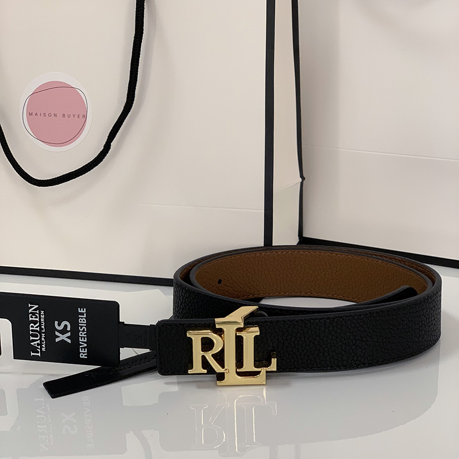 ремень LAUREN RALPH LAUREN двухсторонний 3 см черный + коричневый