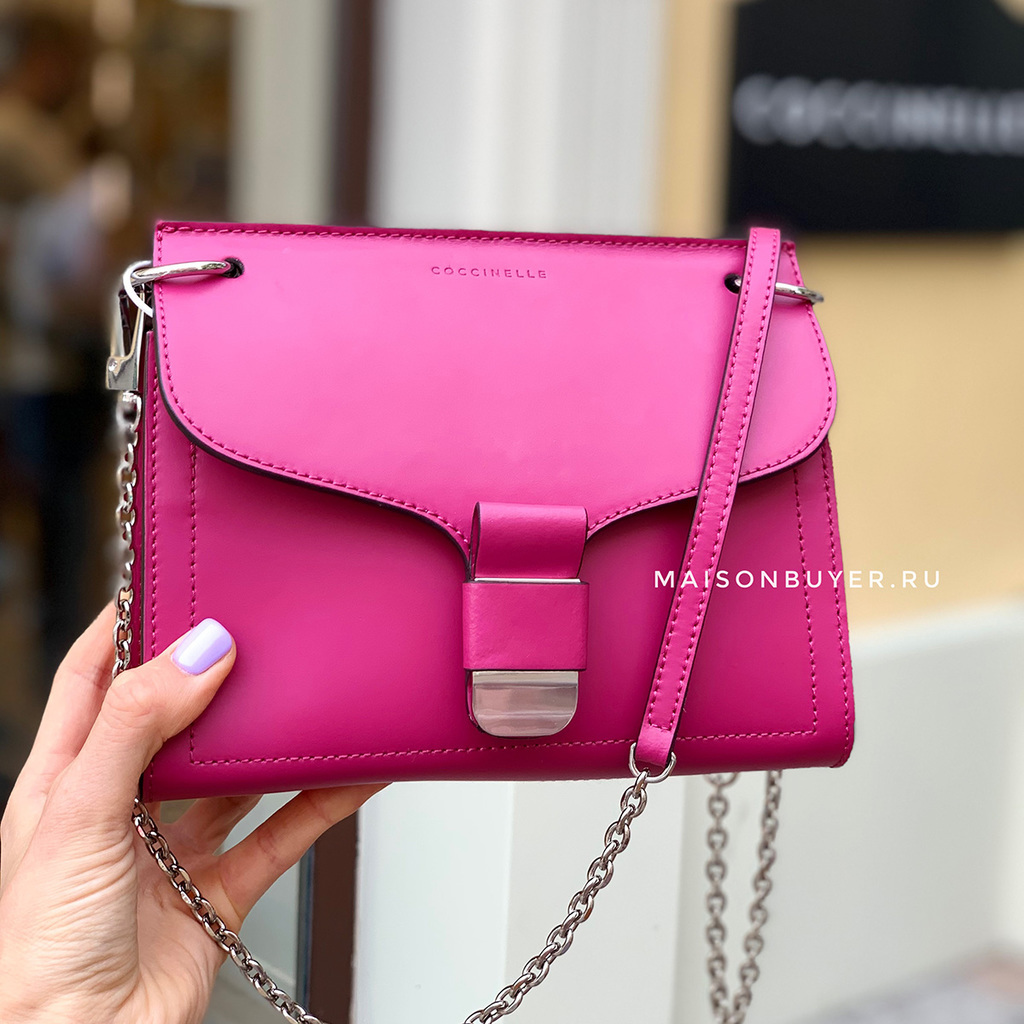 сумка Coccinelle phebe calf мини цвет black cherry / фуксия