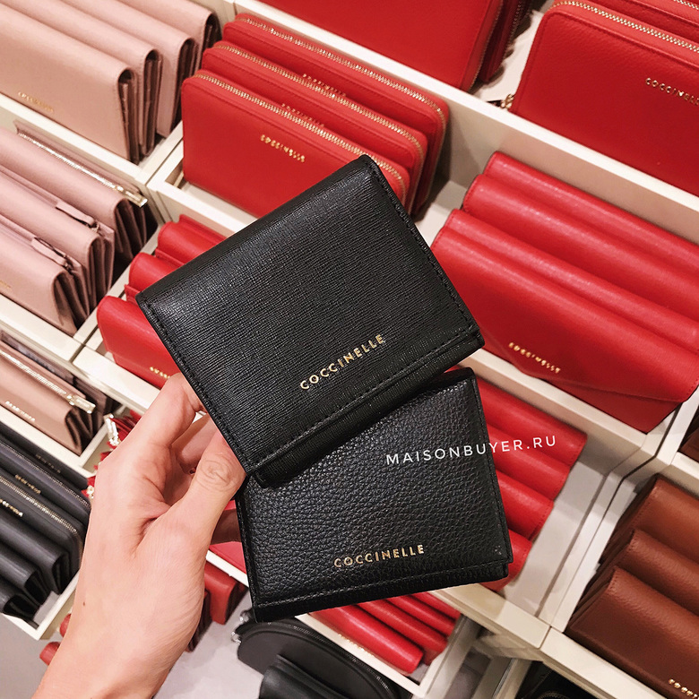 мини кошелек Coccinelle черный сафьяно / зерно WL0030G WL0031G