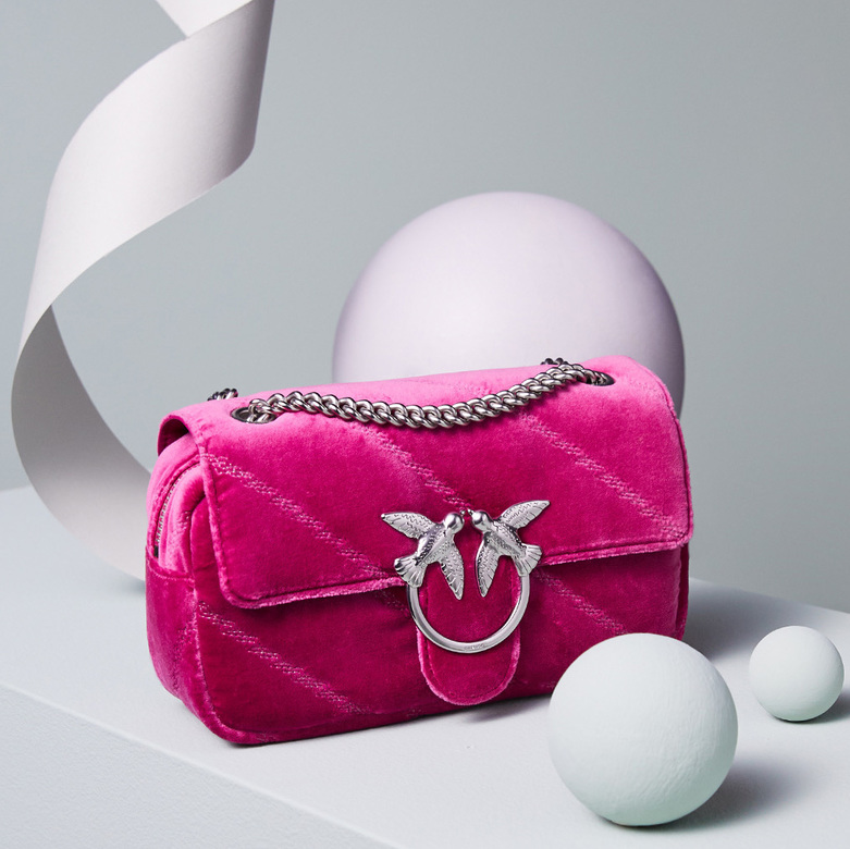 сумка Pinko MINI PUFF QUILT VELVET AW20/21 цвет FUCHSIA / фуксия HB0102P