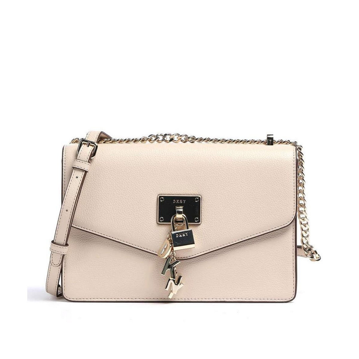 сумка DKNY Elissa Flap L цвет eggshell / беж HBELISSA17L