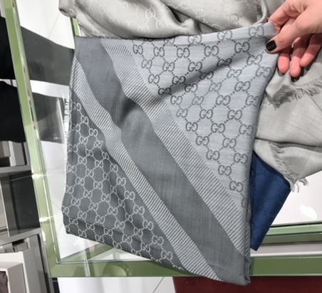 шаль GUCCI WOOL + SILK 140х140 light grey SH140x140.02