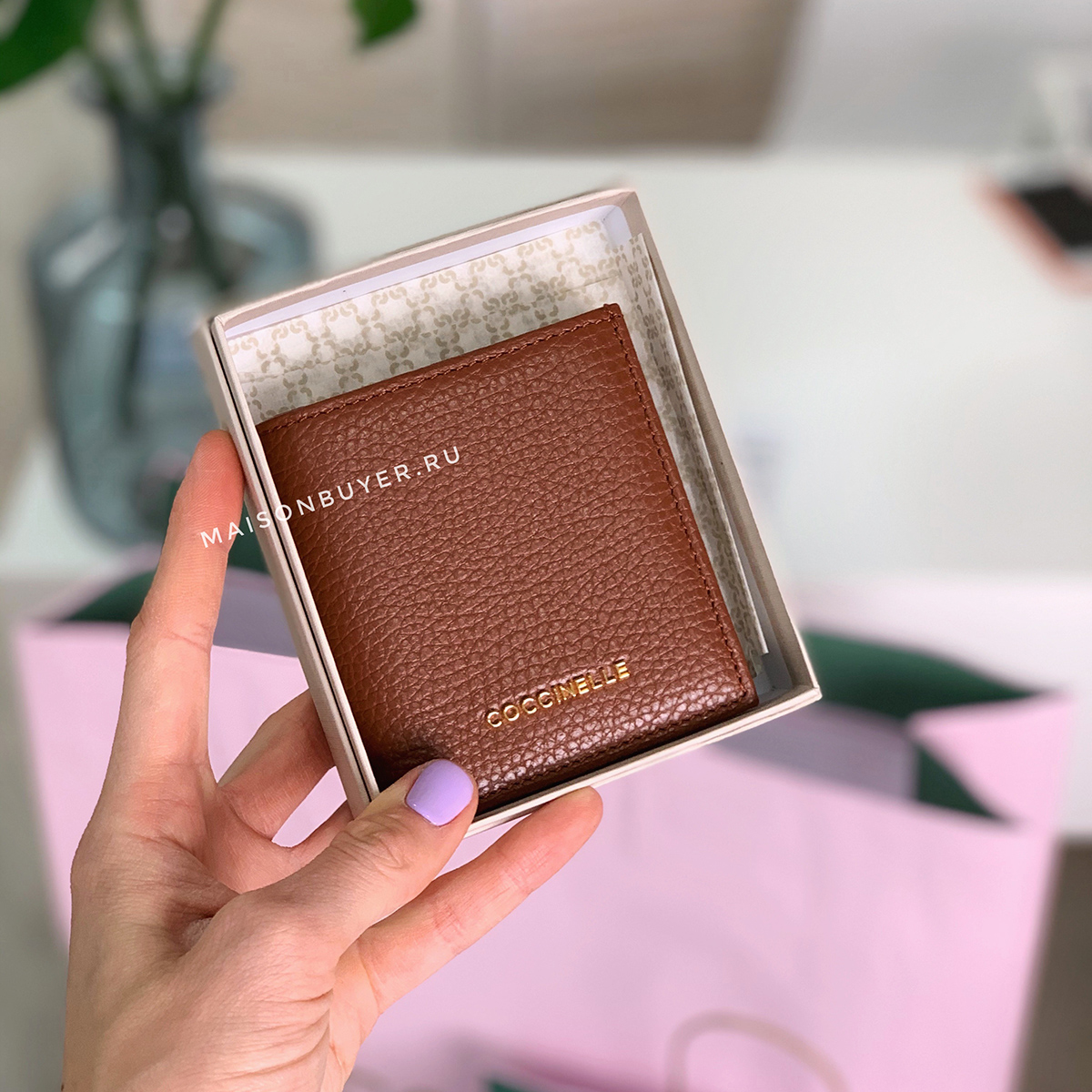 микро кошелек coccinelle micro wallet цвет brule / коричневый WL0002G