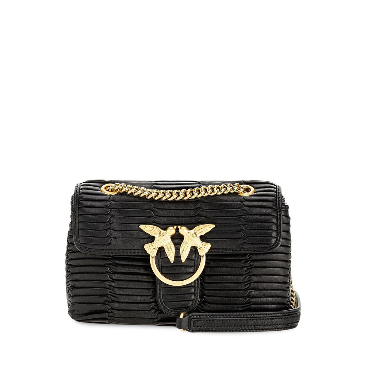 сумка PINKO LOVE PUFF BANANA EFFETTO ORIGAMI AW20/21 цвет black / черный HBPUFF16S HBPUFF16M