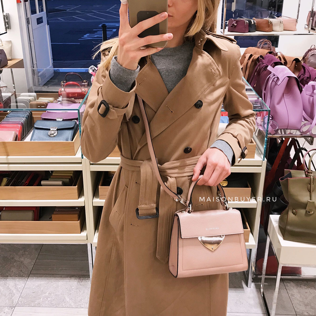 сумка COCCINELLE B14 MINI цвет pivoine / пудра HBB1415S